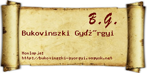 Bukovinszki Györgyi névjegykártya
